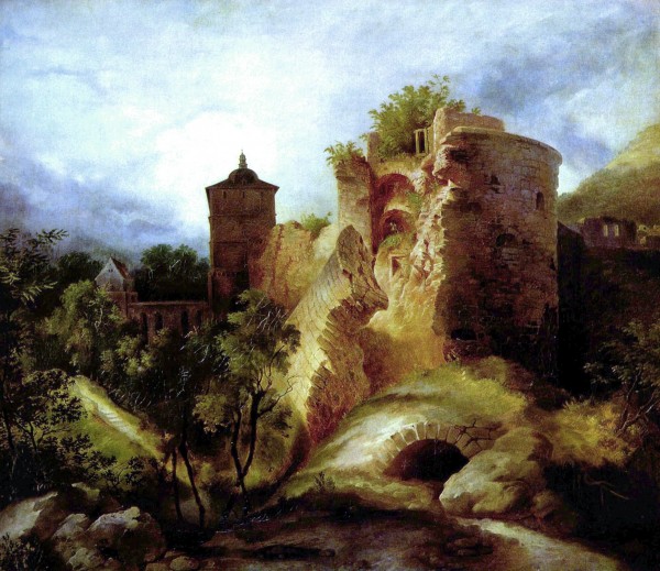 A deserted castle by Carl Eduard Ferdinand Blechen